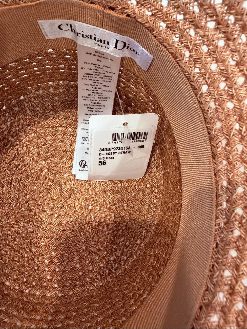 Dior Woven Straw Wide-Brim Hat - Copper Tan